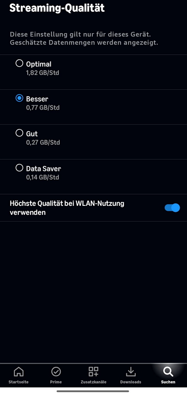 4K-Streaming aktivieren - schritt 1