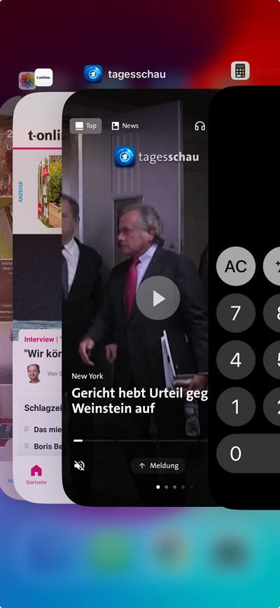 Andere Hintergrund-Apps schließen