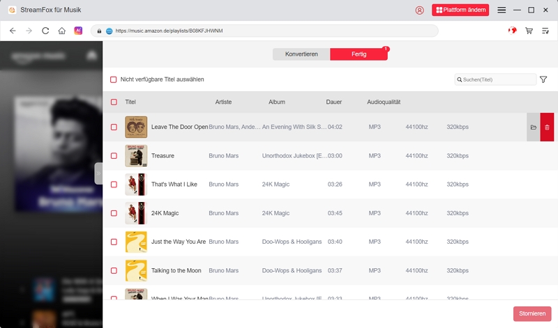 finden Sie alle heruntergeladenen Titel