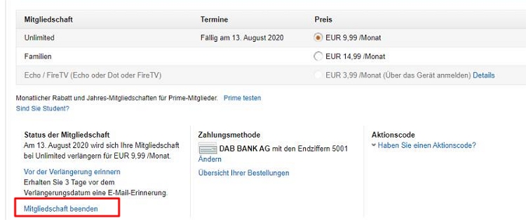 Mitgliedschaft beenden