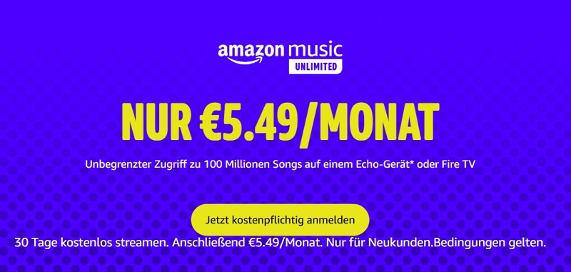 Amazon Music Unlimited – für Echo / Fire TV abonnieren