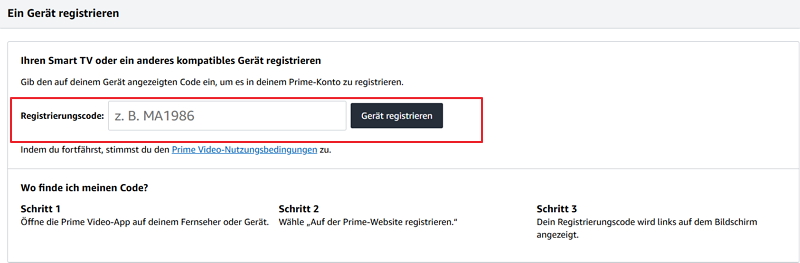 Anmeldung bei Prime Video