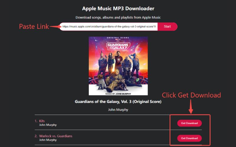 Klicken Sie auf „Download abrufen“ | Apple Music-Wiedergabelisten als MP3 herunterladen