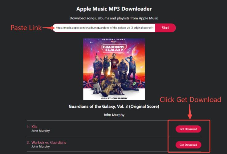 auf Get Download klicken | apple music download mp3