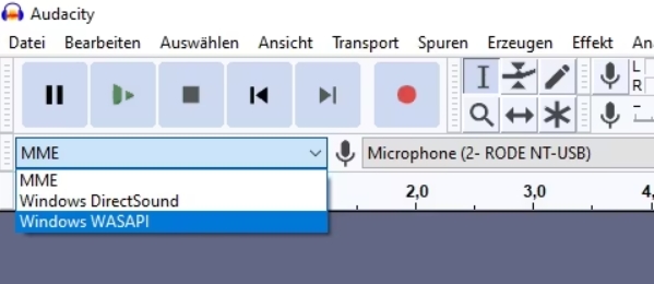 Öffnen Sie die Audioeinstellungen 