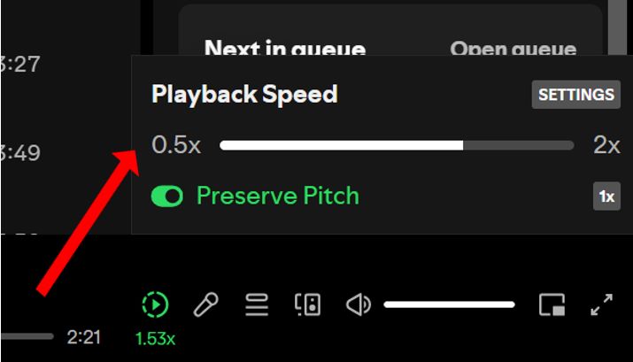 Geschwindigkeitsregler öffnen | Wiedergabegeschwindigkeit bei Spotify ändern