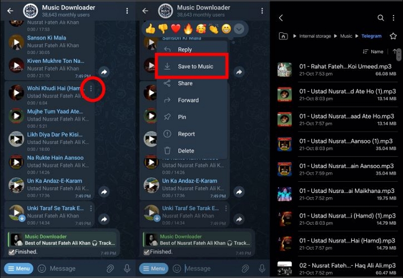 Drücken sie die option speichern in eine datei | Free Playlist to MP3 Downloader