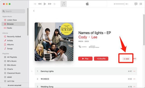 Wählen Sie „Zur Mediathek hinzufügen“ | „Songs von Apple Music auf dem Mac herunterladen“