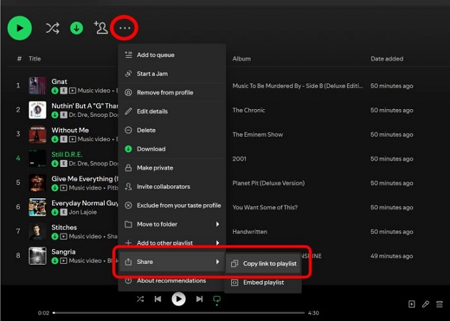 copy Spotify playlist link | Spotify Musik herunterladen auf PC
