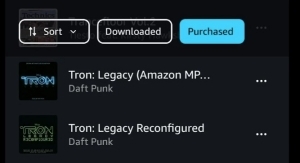 Tippen Sie auf „Gekauft | Alben von Amazon Music herunterladen“