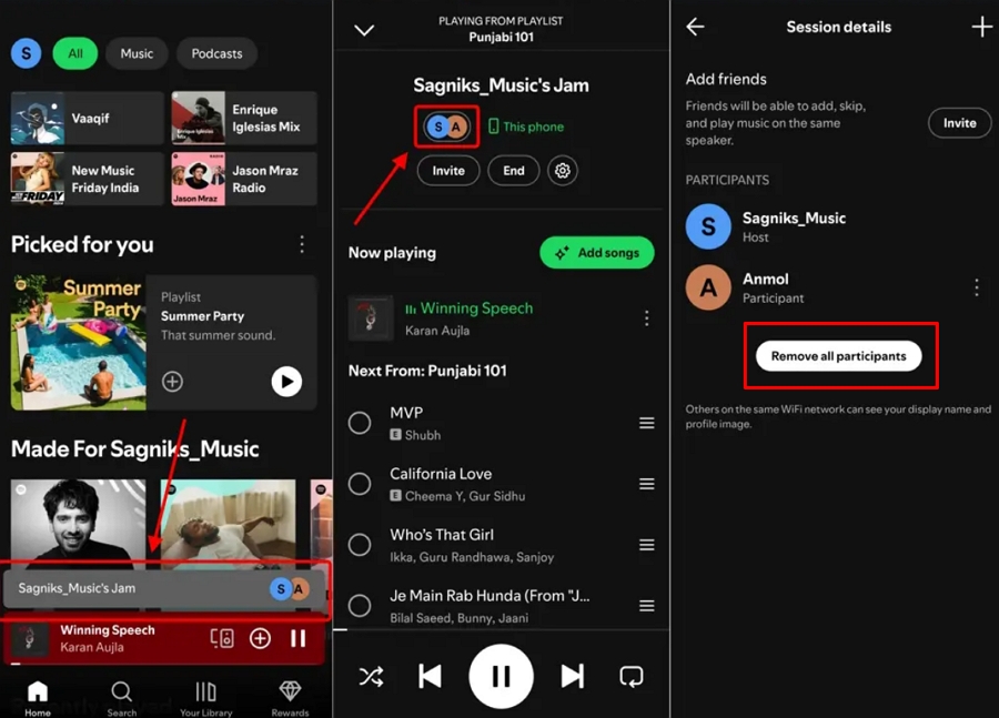 Jemanden aus einer Spotify Jam entfernen