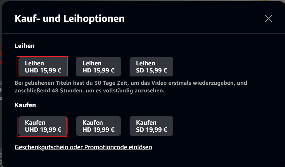 4K-Inhalte auf Prime Video suchen