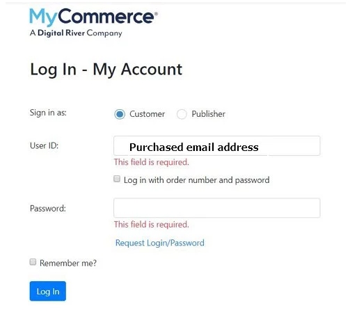 bei mycommerce anmelden
