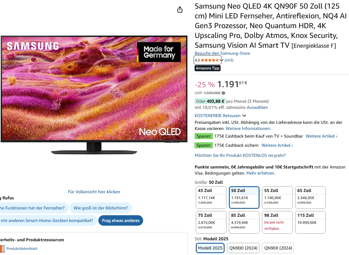 Samsung Neo QLED mit Mini-LED