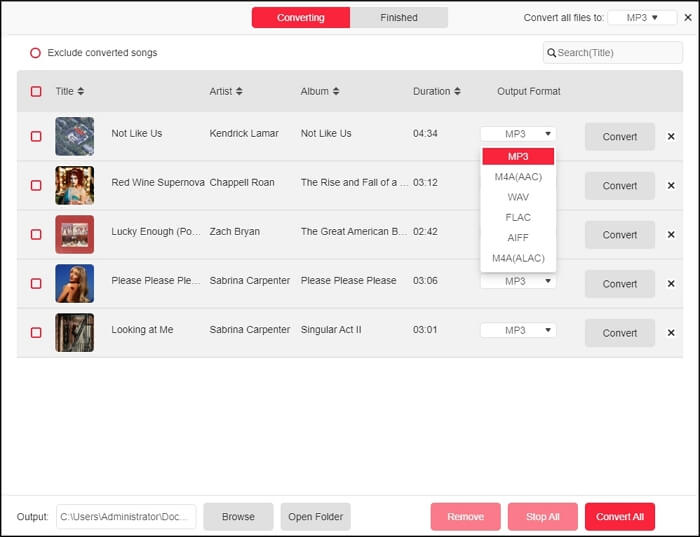 Ausgabeformat als MP3 festlegen | Beste Spotify-Downloader für Windows und Mac