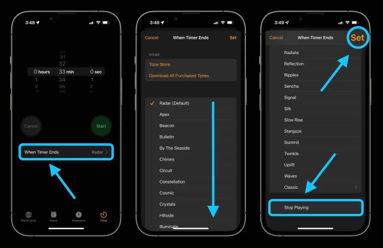tap Set | sleep timer apple music