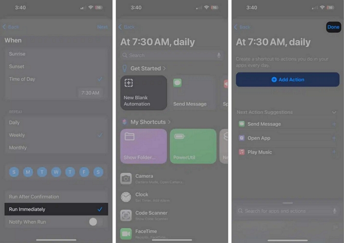 tap Add Action | sleep timer apple music