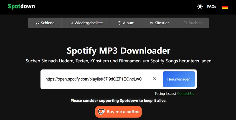 Öffnen Sie die Website