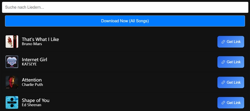 Klicken Sie neben dem gewünschten Titel auf „Get link“