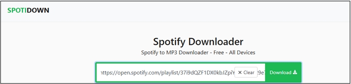 Öffne die Website von SpotiDown | spotify playlist downloader