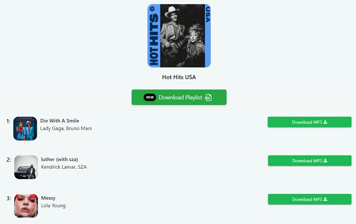 Klicke auf Download Playlist in SpotiDown | spotify playlist downloader
