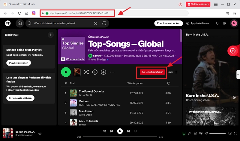 Legen Sie die ausgewählten Songs ab | Laden Sie Spotify-Songs auf den lokalen MP3-Mac herunter