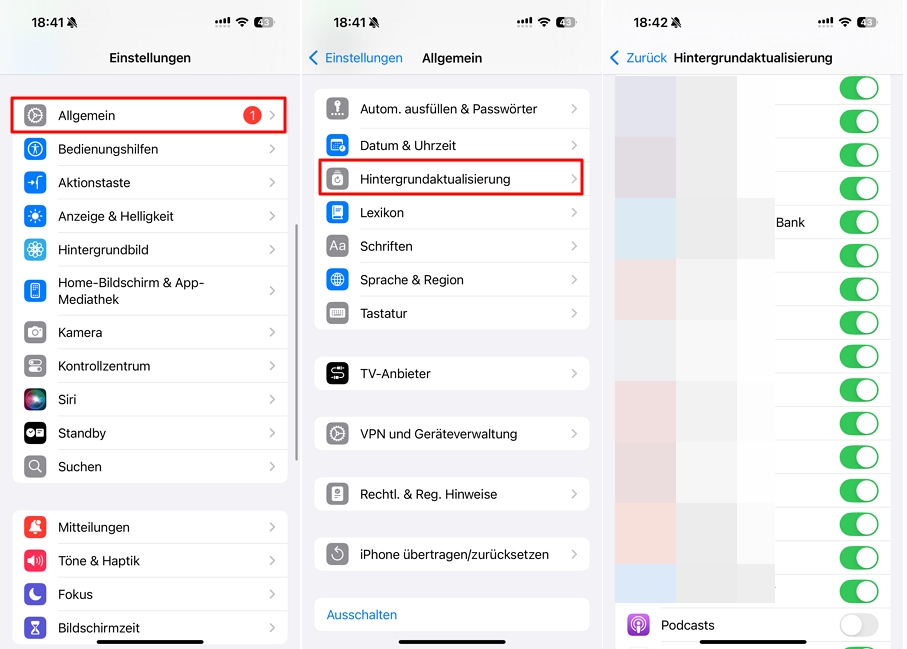 Hintergrundaktualisierung für Spotify deaktivieren iphone