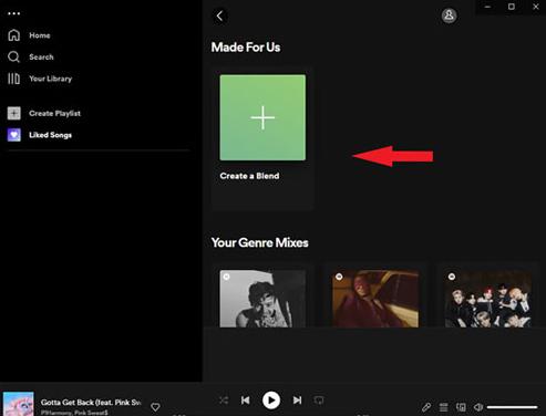 Auf Blend erstellen klicken | Spotify Playlists zusammenfügen