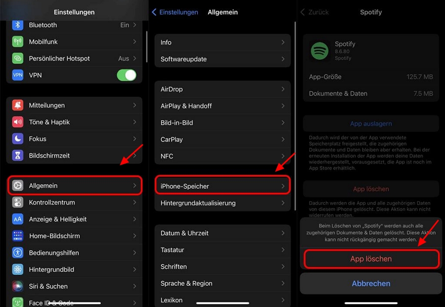 Eine saubere Neuinstallation der Spotify-App durchführen