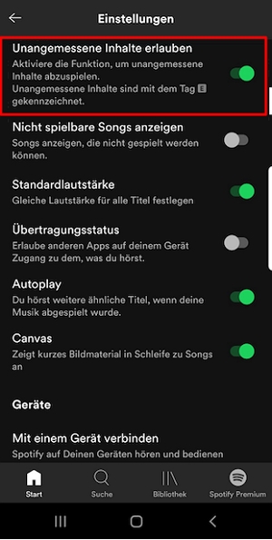Unangemessene Inhalte erlauben