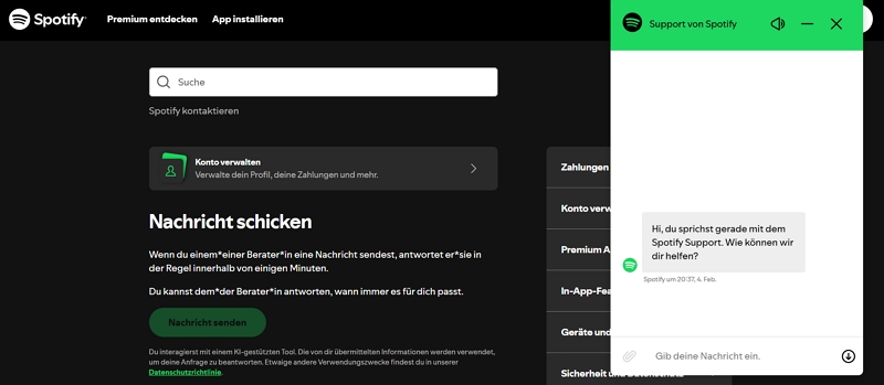 Spotify-Support kontaktieren