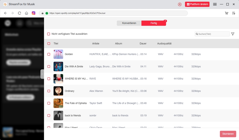 Tippen Sie auf den Abschnitt „Fertig“ | Laden Sie Spotify-Wiedergabelisten offline auf Ihr Telefon oder Ihren Computer herunter