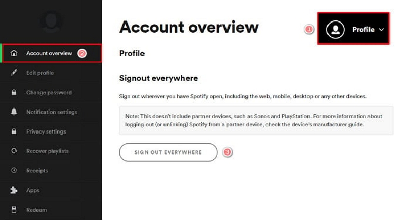 Bei Spotify überall abmelden | spotify stoppt wiedergabe