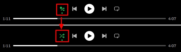 deaktivieren Sie Smart Shuffle vorübergehend