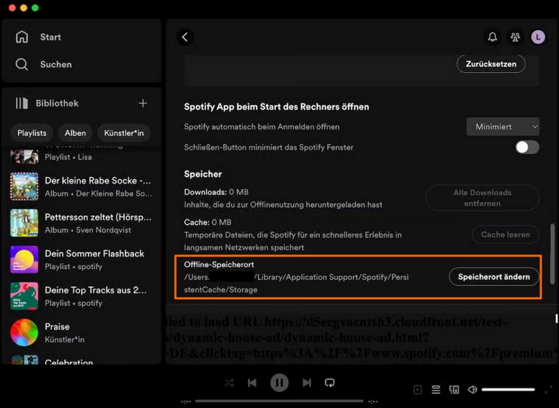 spotify speicherort auf mac