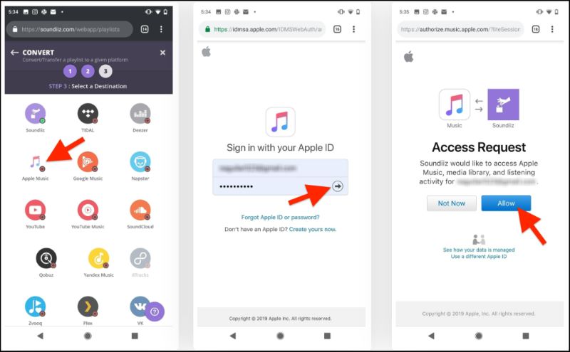 Zulassen bei Soundiiz | apple music downloader