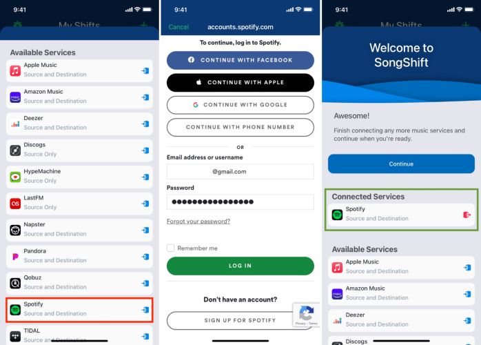 tap Spotify SongShift | apple music downloader