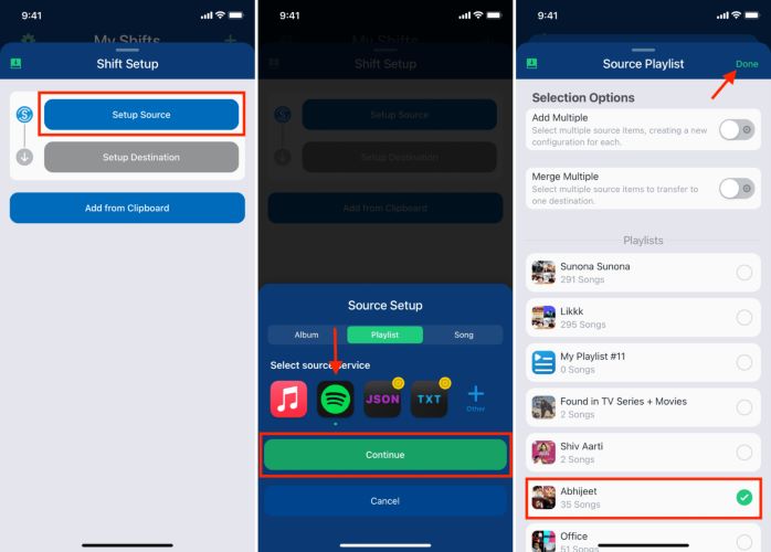 tap Continue SongShift | apple music downloader