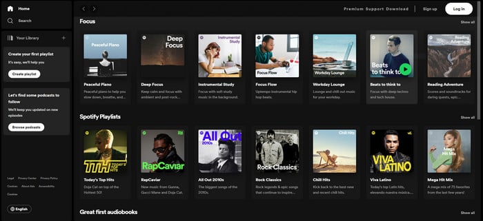 Spotify-Benutzeroberfläche | spotify free nachteile