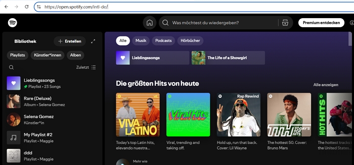 Spotify Webplayer nutzen