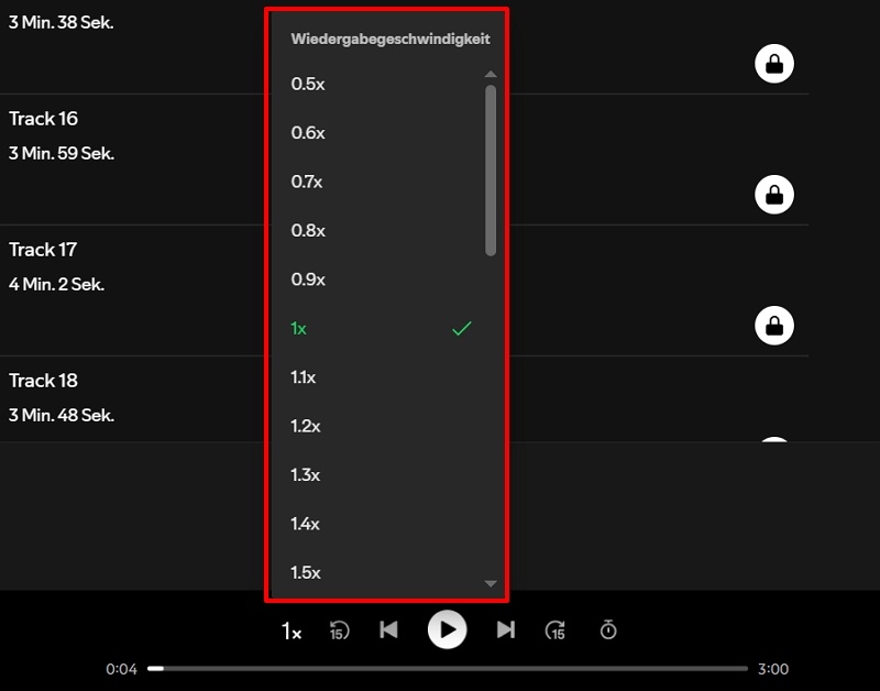 1x auf die Schaltfläche klicken | spotify wiedergabegeschwindigkeit