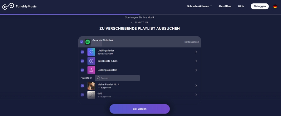 Spotify Playlist auf Apple Music übertragen mit TuneMyMusic 