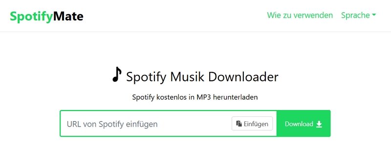 füge den kopierten Link SpotifyMate ein | Lade Spotify-Wiedergabelisten offline auf dein Handy oder deinen Computer herunter