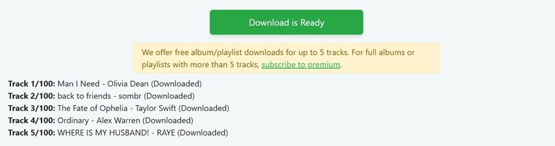 auf „Download Playlist“ klicken
