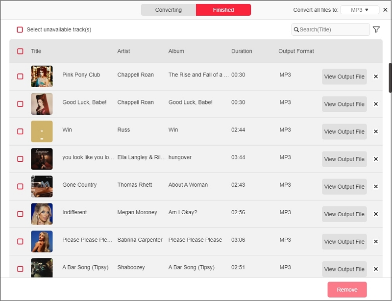 Klicken Sie auf Fertig StreamFox | Apple Music Songs auf MP3 Player herunterladen