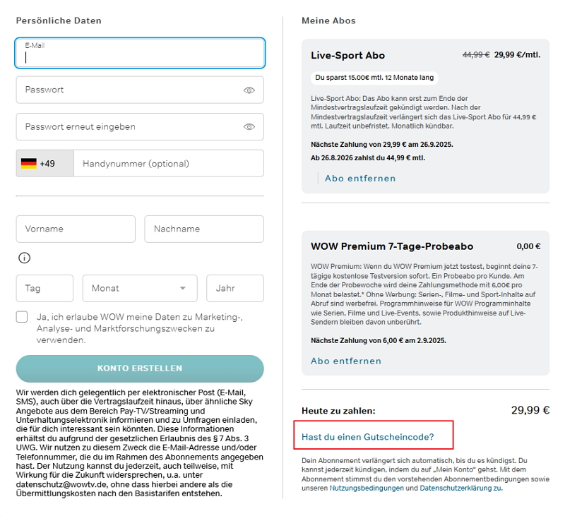 Geschenkkarte einlösen
