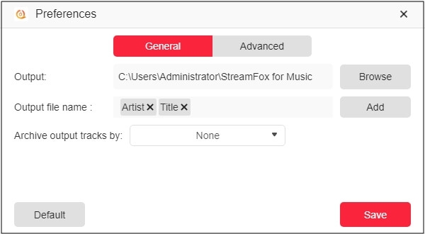 Ausgabeeinstellungen vornehmen | StreamFox All in One Converter Benutzerhandbuch