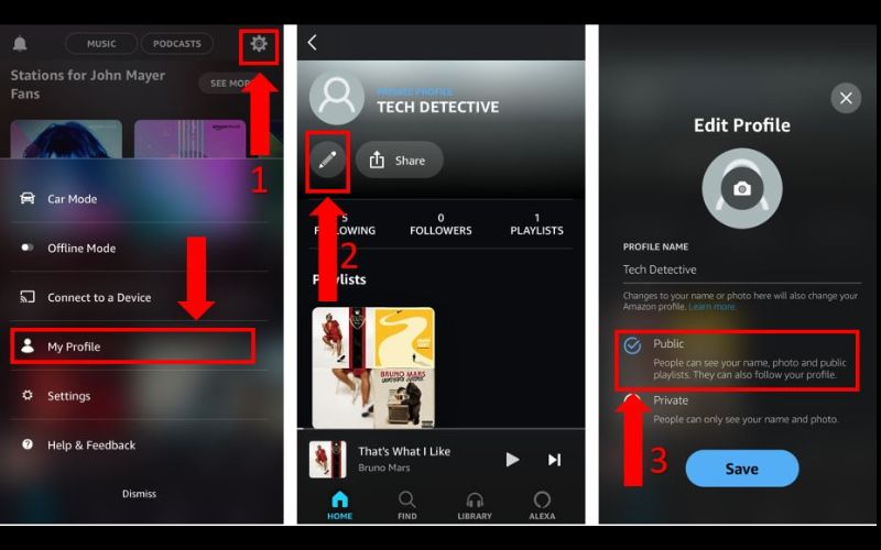 Klicken Sie auf Speichern | Amazon Music-Wiedergabelisten teilen