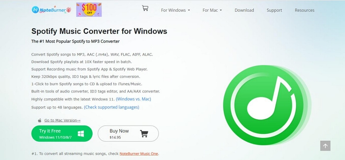 NoteBurner Spotify Music Converter | Beste Spotify-Downloader für Windows und Mac