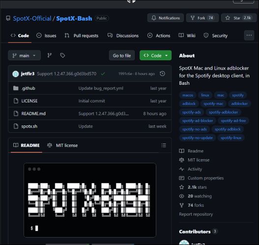 SpotX Bash für Mac | Spotify Werbung Blockieren